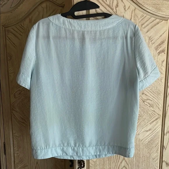 Vince Camuto Blue Boxy Crop T-Shirt - Picture 3 of 6